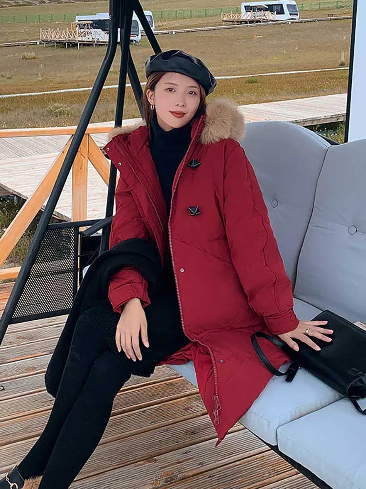 Cotton Long Jacket for Women New Winter Coat Women's Coat 2022 Hooded Korean Loose Coats New Designer Casual Parka