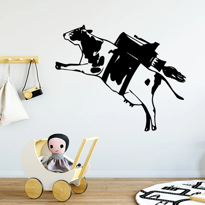 

Fashion Cow Art Vinyl Sticker Animal Wall Decals Kidsroom Decoration Bedroom Livingroom Wallpaper Decor Baby Room Mural Poster