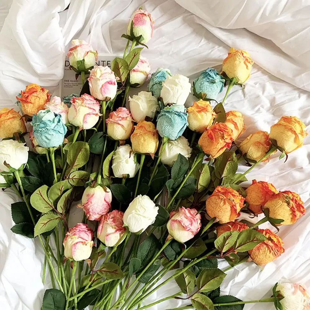 Искусственная Роза с имитацией сгоревшей кромки Реалистичная искусственная