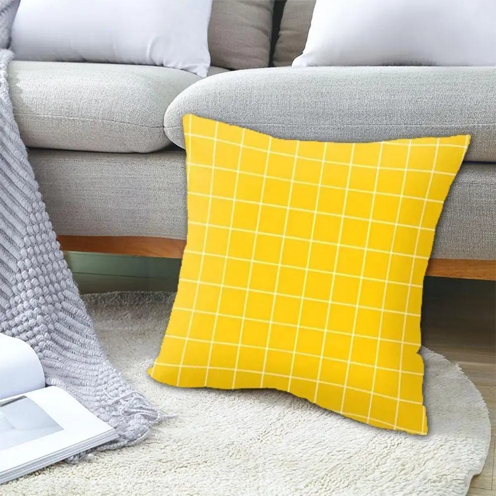 

Yellow Printing Cushion Pillowcase Geometric Hug Pillowcase Home Chair Decorative Cushion Square Pillowcase Sofa Y9G5