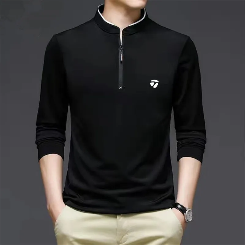 

Men Golf Wear long sleeves golf Polo Shirt Golf Clothing Sport Stand Collar Loose Business top Man T-shirt Golf Best Men Apparel