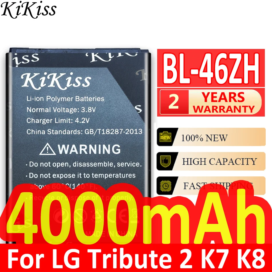 

Original KiKiss Battery BL-46ZH For LG Leon Tribute 2 Tribute2 K7 K8 LS675 D213 H340 L33 X210 BL 46ZH Phone Batery