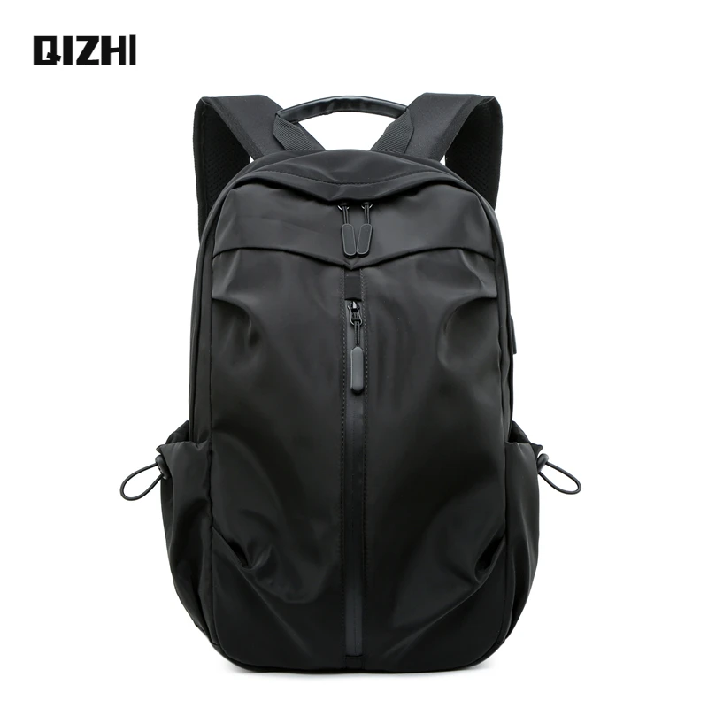 

Men's Backpack Black 2022 New Nylon Waterproof Outdoor Teens Sports Bag Male USB Business Travel Package Youth School Backbag