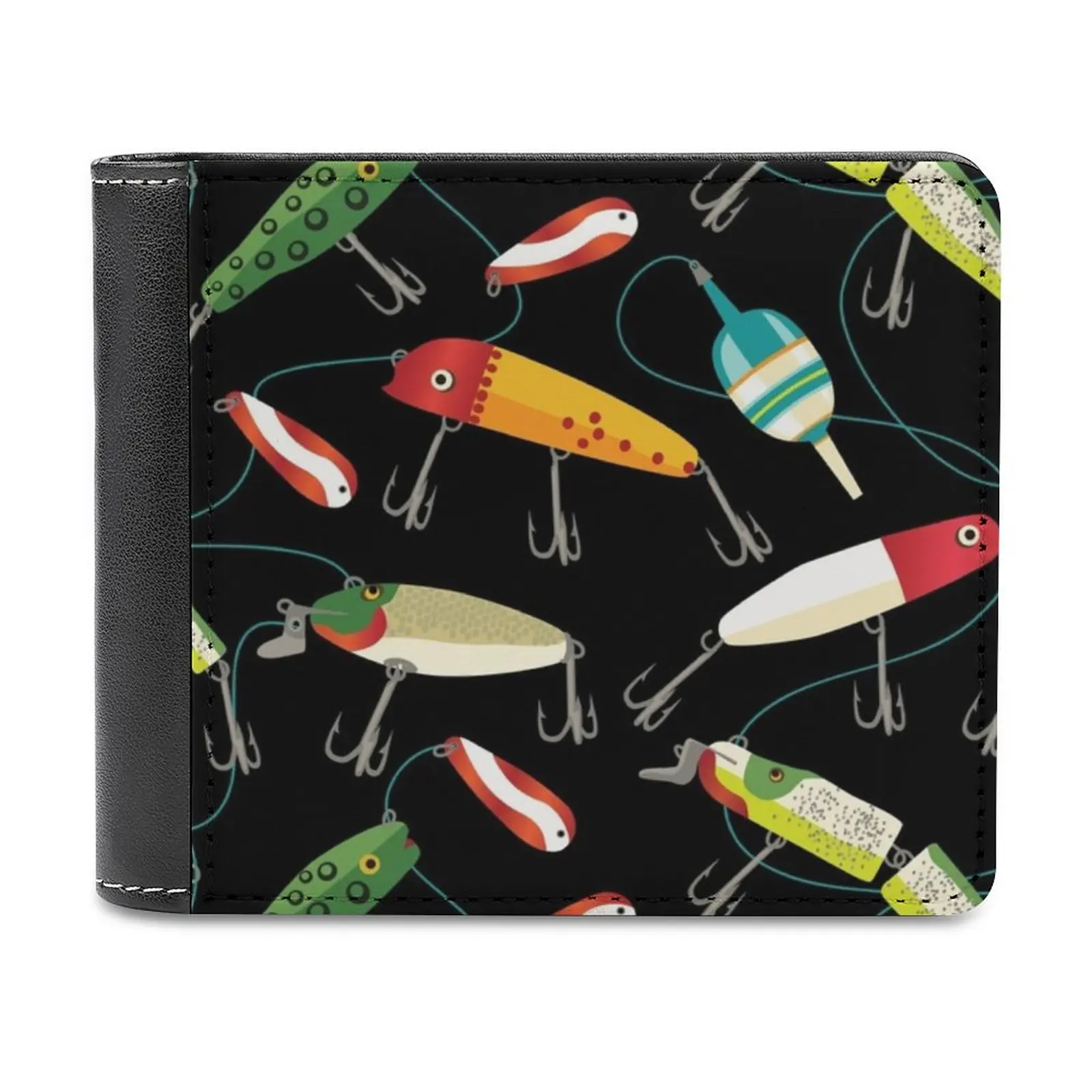 

Plenty Of Fishing Lures Men's Wallet Purses Wallets New Design Dollar Price Top Men Leather Wallet Fishing Lures Fishing Lures