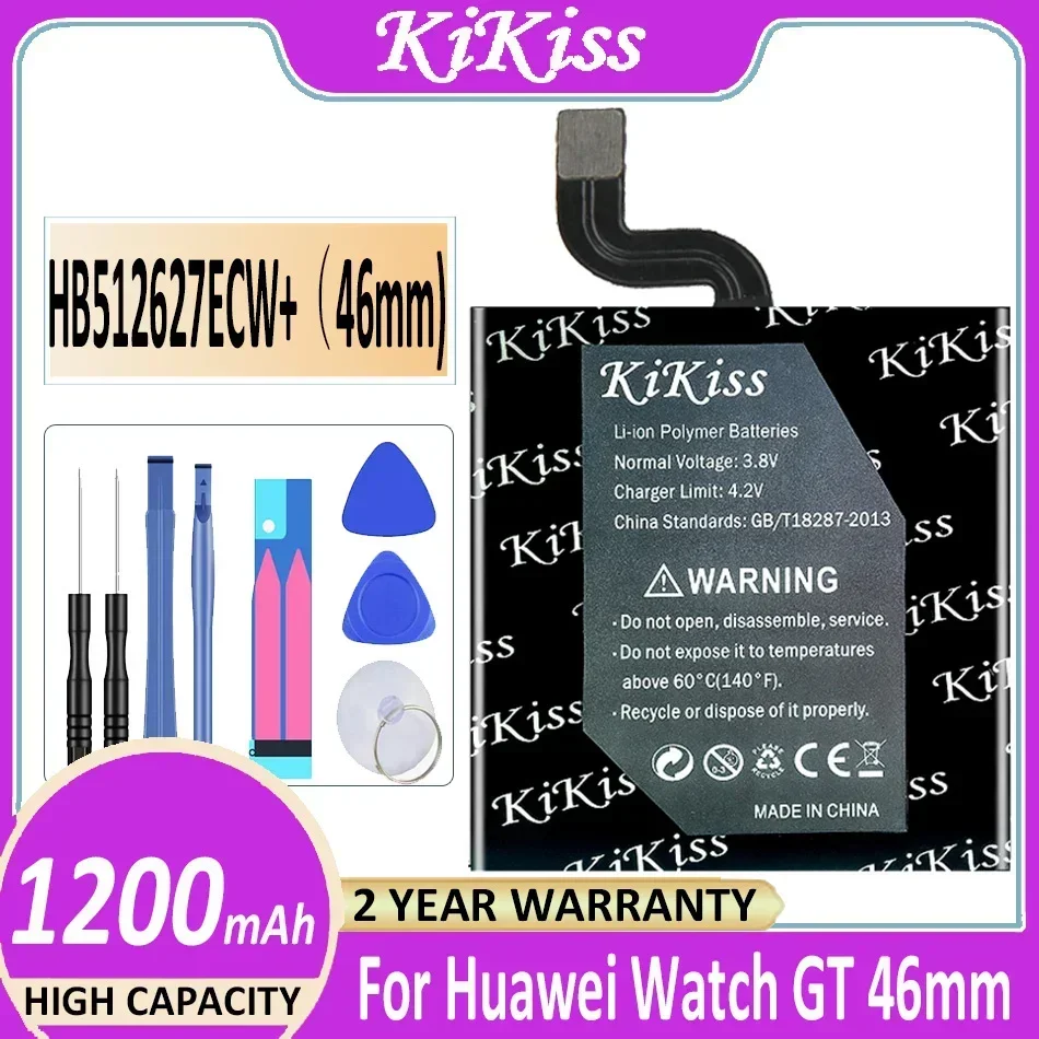 Сменный аккумулятор KiKiss HB емкостью 1200 мАч 512627 ECW+ (46 мм) для Huawei Watch GT 46MM FTN-B19 Батарея