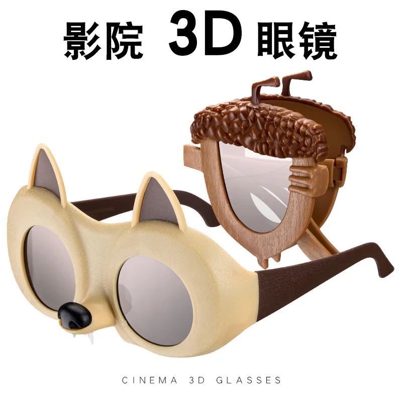 The Ice Age Adventures of Buck Wild 3d Glasses Ice Age Movie Theme REALD Format Cinema Children Circular Partial 3D Glasses Toys