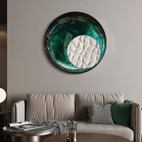 modern living room iron decorative pendant hallway sofa background wall hangings creative round metal wall hanging with light