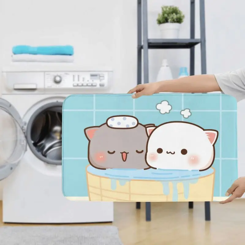 Персик и Гома мочи напольный коврик для двери ванной нескользящий ковер входа в