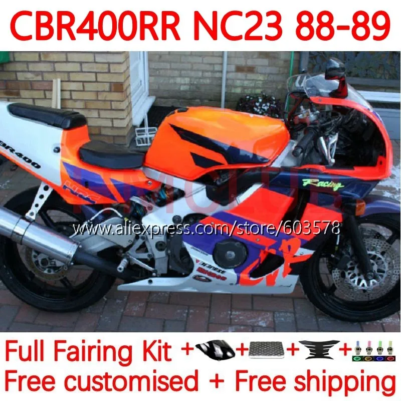 

CBR400RR For HONDA NC23 CBR 400RR 400 RR CBR400 CC 1988 1989 1990 1991 1992 1993 88 89 90 91 92 93 Fairing 130No.54 orange blue