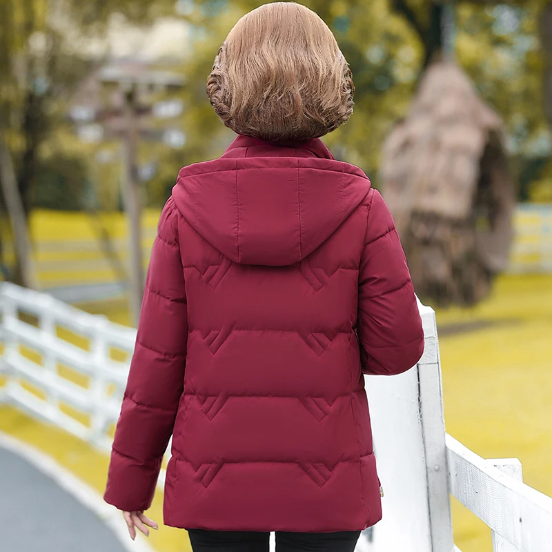 Middle-Aged Elderly Short Fashion Padded Coat Women's Down Padded Jacket Padded Jacket Mother's Thick Winter New Coat