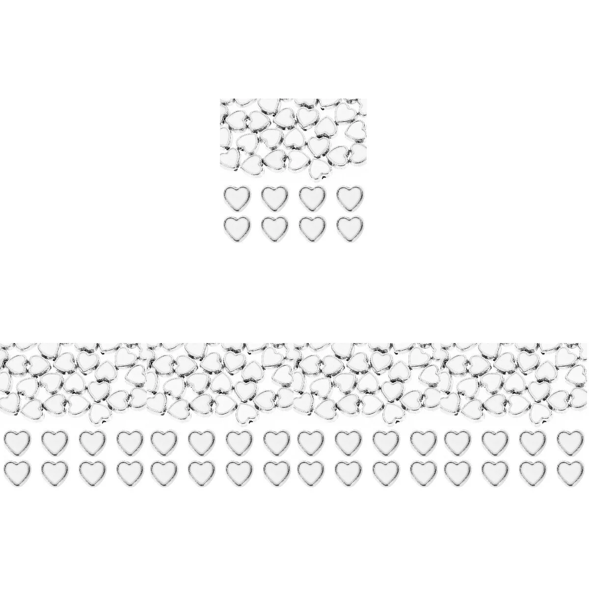 

500 pcs Heart Loose Beads Heart Jewelry Making Spacer Beads Bracelet Making Beads