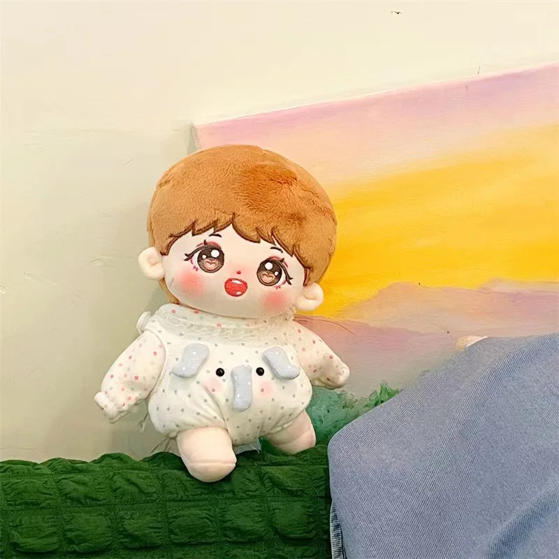 

New 20cm Plush Doll Idol Stuffed Super Star Figure Dolls With Hair Cotton Baby Korea Kpop EXO Idol Toys Plushies YiBo Fans Gift