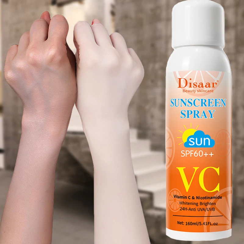 

160ml Summer VC Nicotinamide Whitening Essence Sunscreen Spray Waterproof Body Neck Moisturizing Hydrating Anti UV Protection