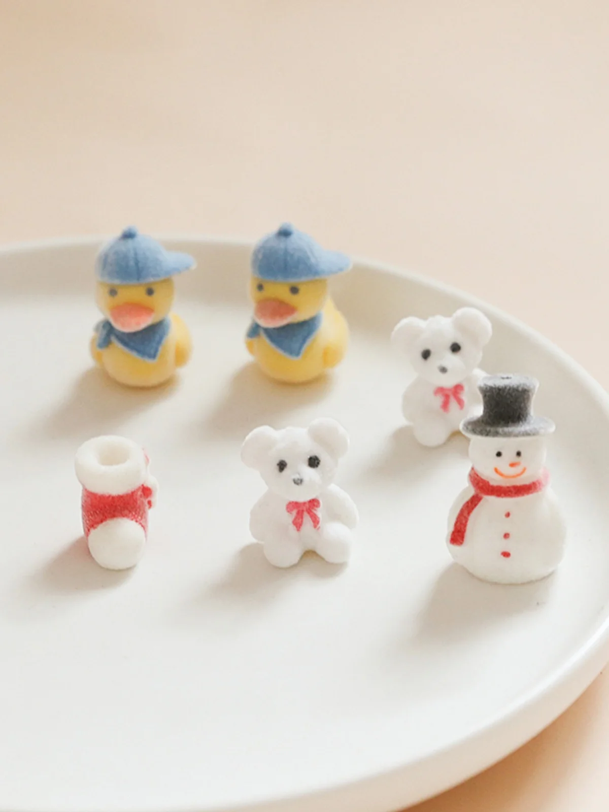 Флокированные рождественские чулки из Южной Кореи Снеговик Маленькая желтая