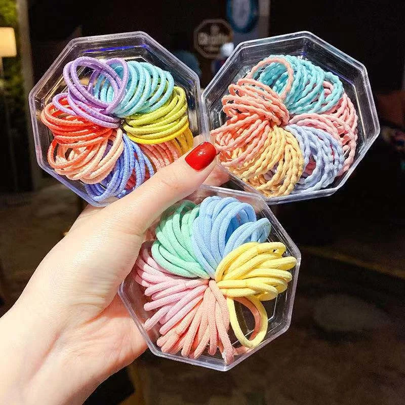 

Korean Kids Small Rubber Band Candy Color Hair Rings Hair Ornament Girls Hair Rope Anti Hurt Hair Ties High Elastic Hair Bands
