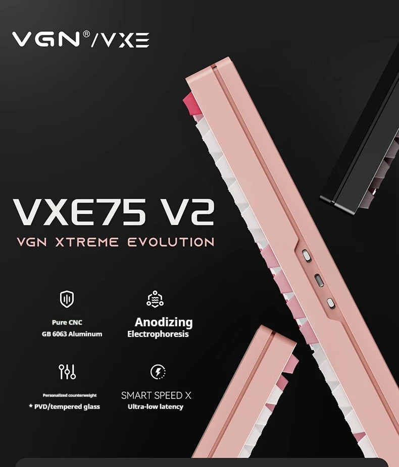 Механическая клавиатура VGN VXE75 V2 3 режима USB/2 4G/Bluetooth беспроводная с Rgb подсветкой