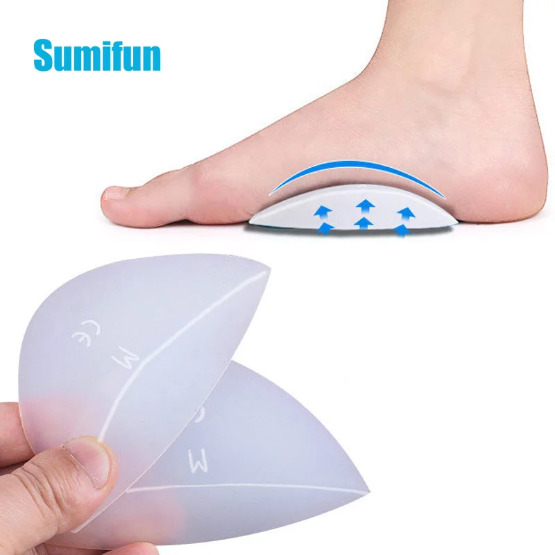 

2Pcs/Pair Arch Support Silicone Gel Orthotic Insoles Flat Foot Corrector Shoe Cushion Flatfoot Plantar Fasciitis Pain Insert Pad