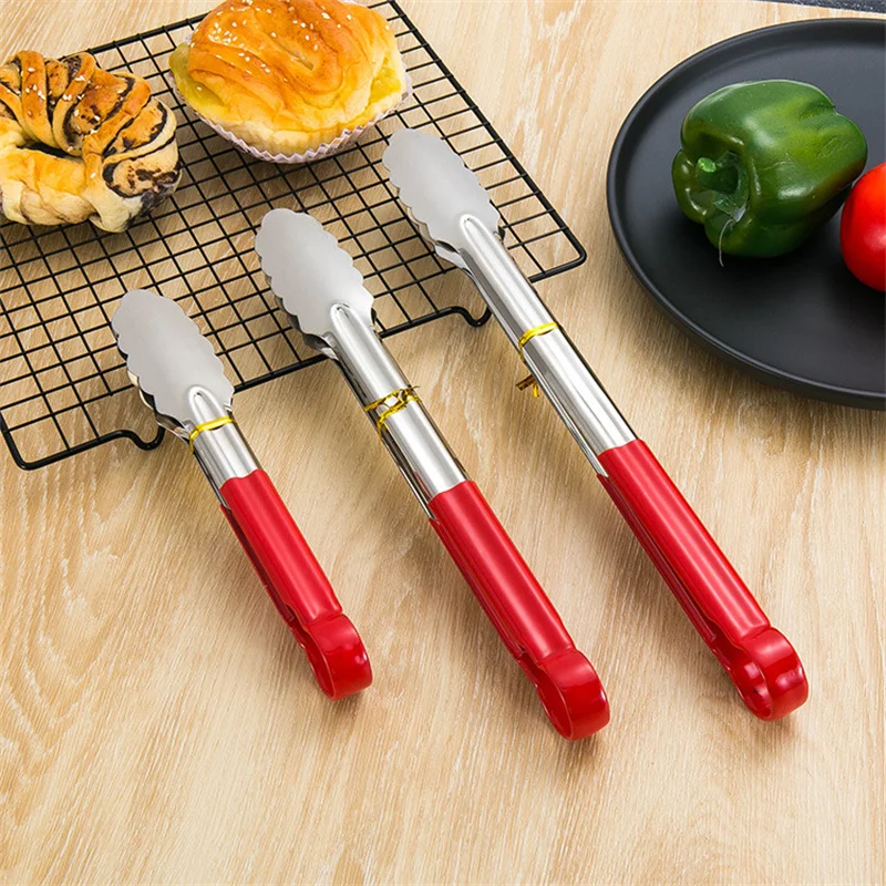 

Stainless Steel Silicone Handle Food Bread Holder Steak Holder Grill Holder Kitchen Multi-purpose Baking And Cooking Tool
