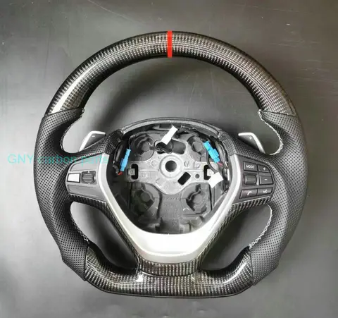 100% натуральное углеродное волокно кожаное Автомобильное рулевое колесо для BMW F30 F35 F20 F22 F32 320 328 328i 335