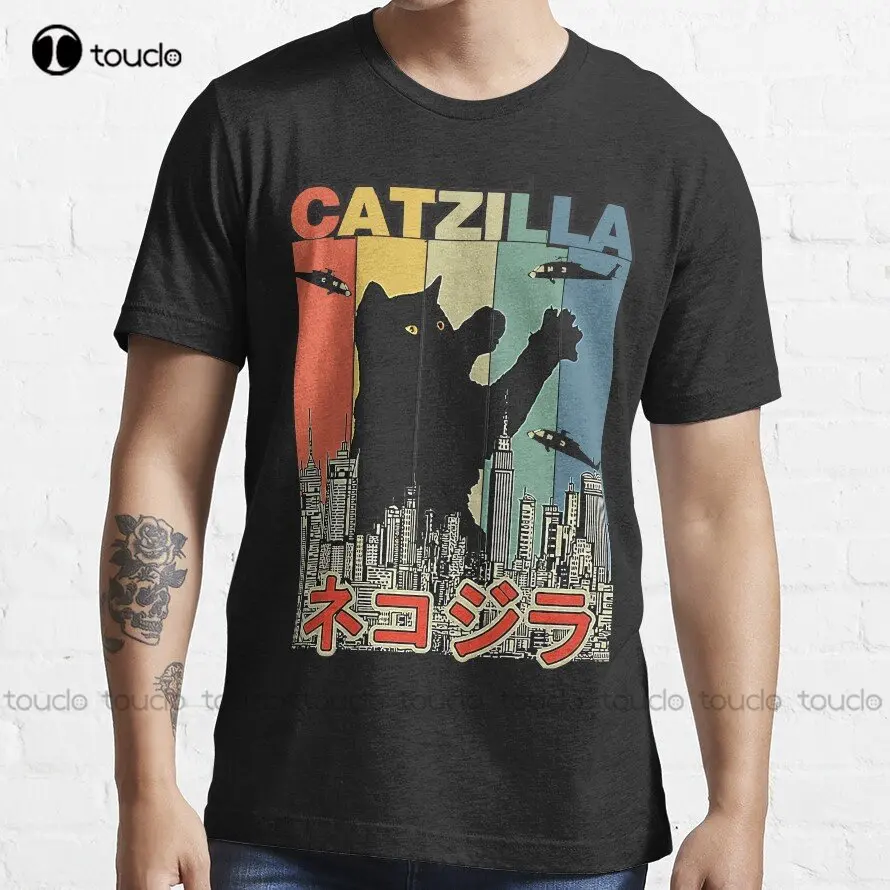

Catzilla Japanese Vintage Trending T-Shirt Mexican Shirts For Women Custom Aldult Teen Unisex Digital Printing Tee Shirts Xs-5Xl