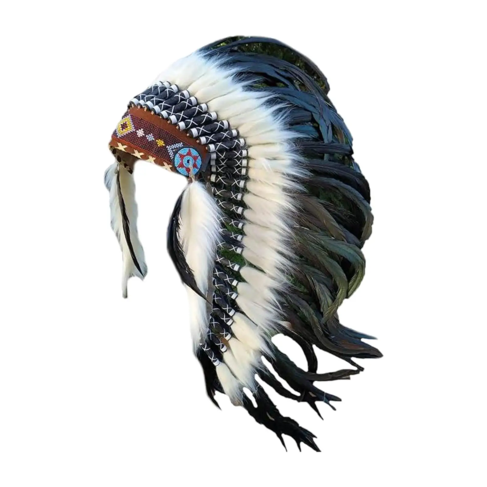 Feather Headdress Decoration Adults Carnival Native American Chief Headdress