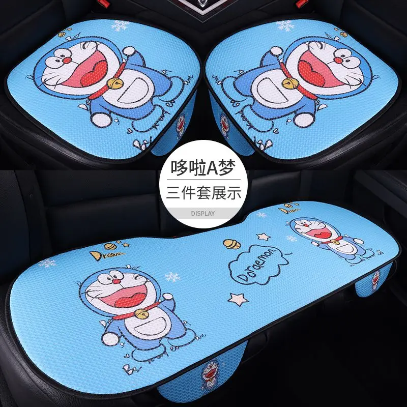 Фото Подушка для автомобильного сиденья Doraemon, милая мультяшная индивидуальная льняная дышащая подушка для четырех сезонов, новая сотовая летняя крутая подушка для сиденья №3
