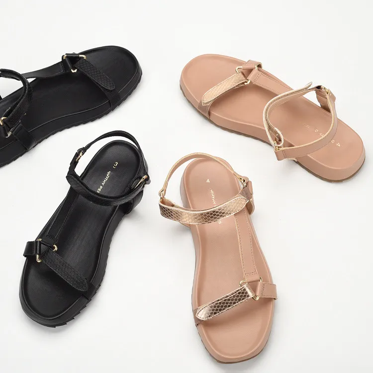 

Comfort Shoes for Women Flat Sandals Suit Female Beige Summer Heels Large Size Soft Without Black Girls Big Low Fashion 2022 Bea