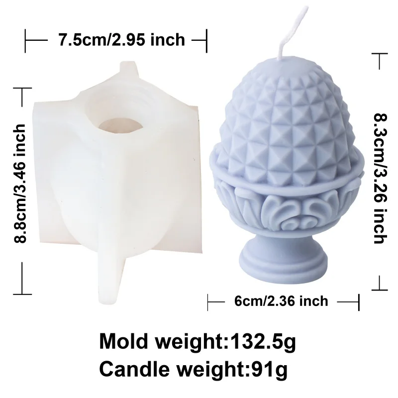 3D Ретро римский столб силиконовая форма для свечей DIY ананас узор Европейский