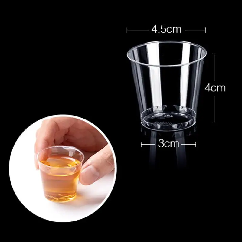 

50PCS 30ml Mini Clear Plastic Disposable Cup Party Shot Glasses Jelly Cups Tumblers Birthday Wedding Party Kitchen Accessories