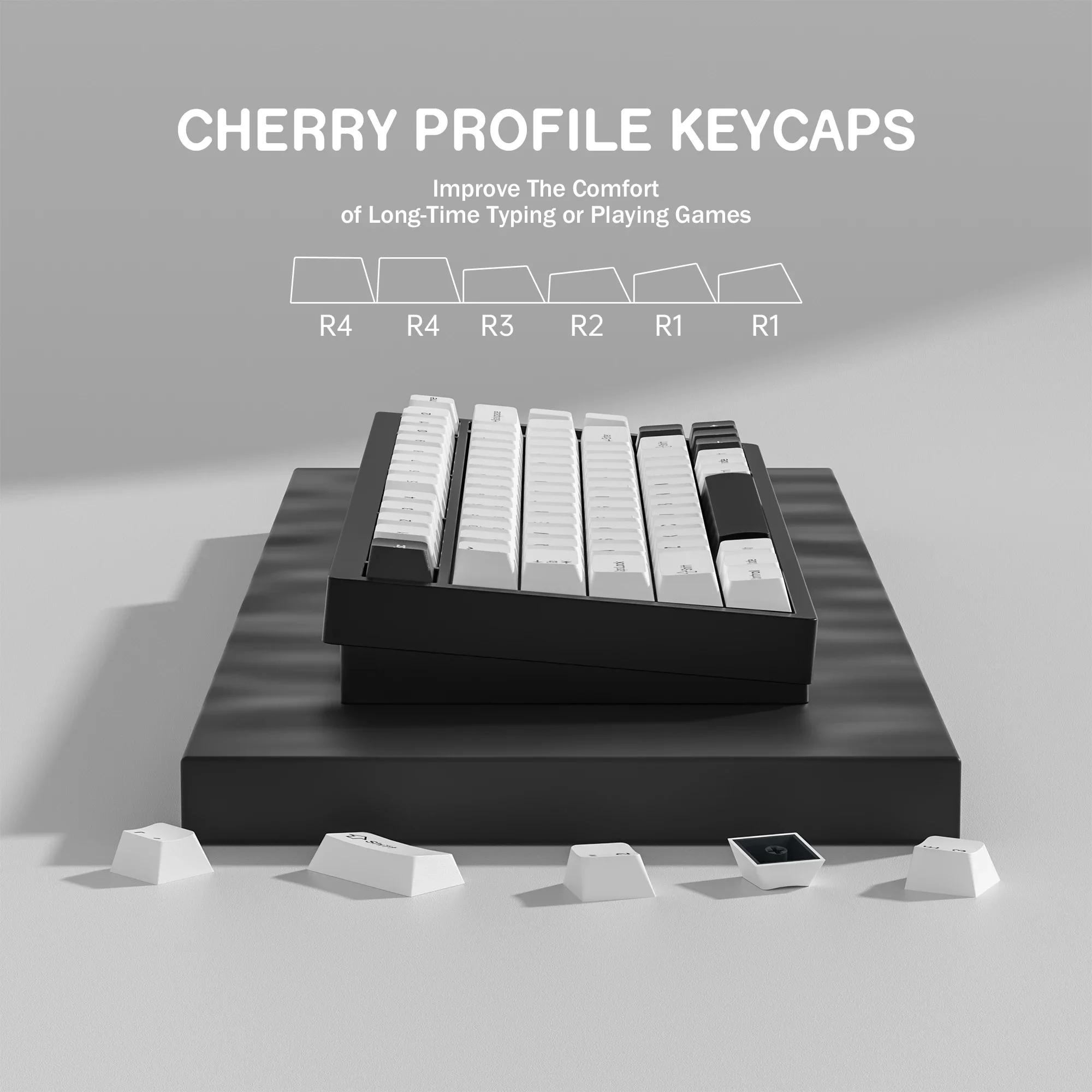 KBDiy 174 клавиш/комплект Вишневый профиль PBT белый лук колпачки ключей ретро для