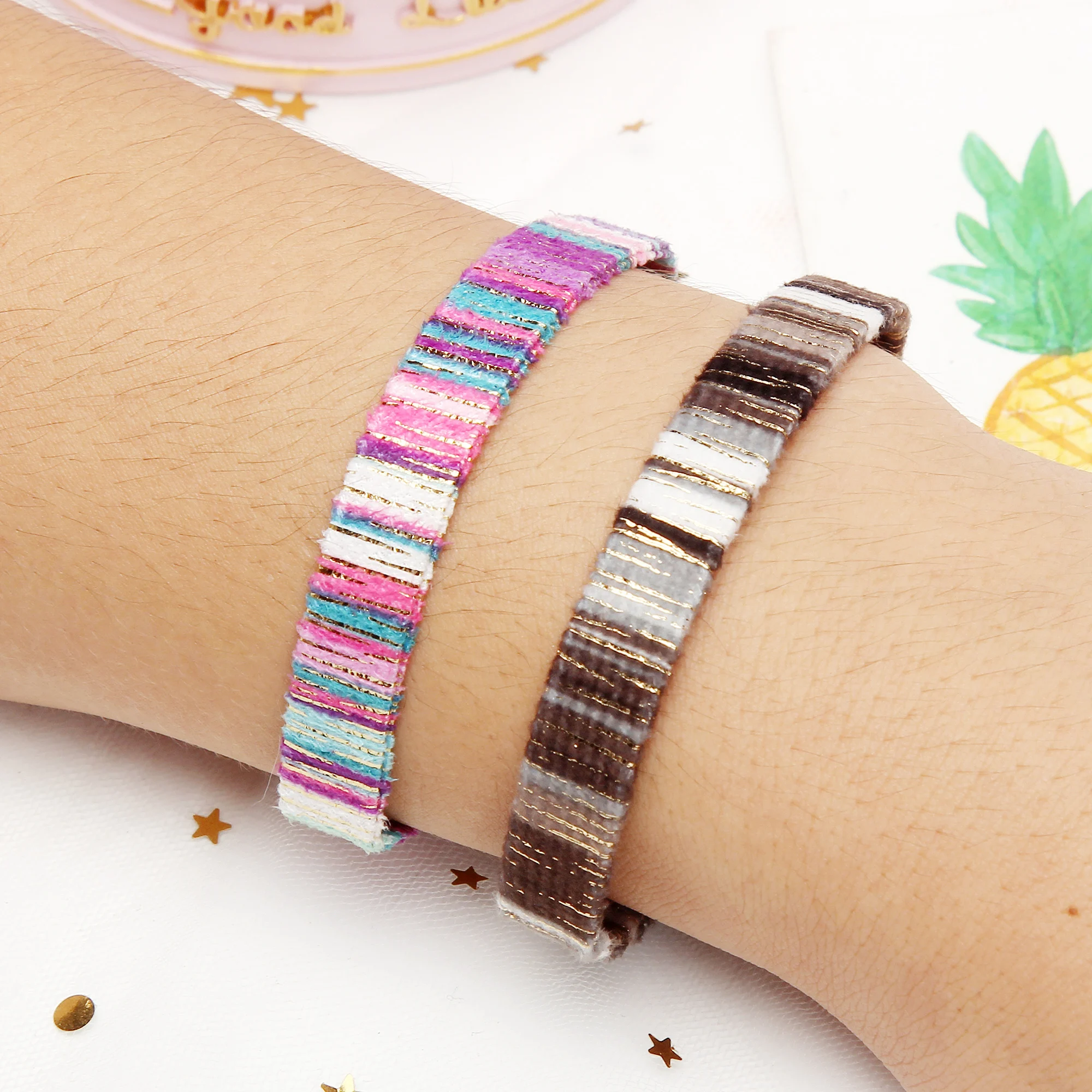 12pcs/set Bohemia Handmade Weave Rope Couple Bracelets For Women Men Multi-colored Ethnic Thread Bracelets Bangles Jewelry Gift