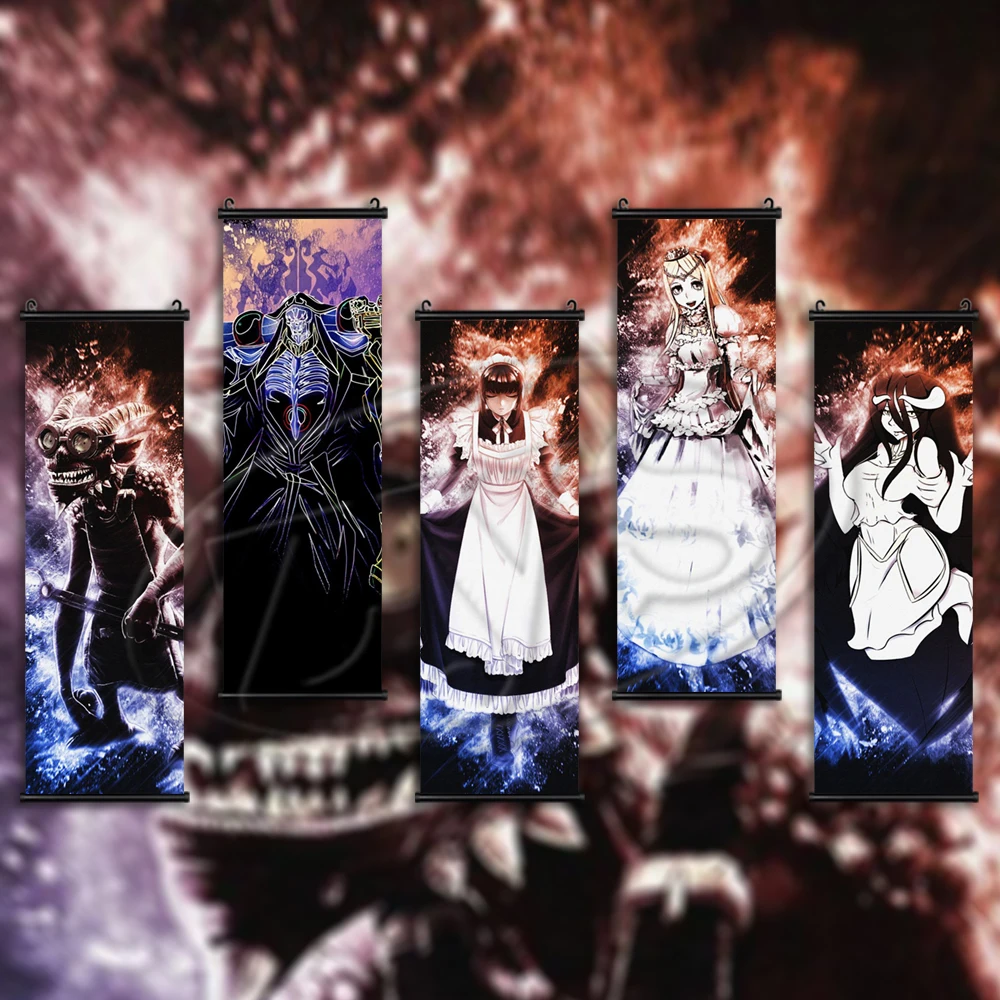 

Overlord Albedo плакат для видеоигр подвесные свитки искусство роспись на холсте картина на стену для детской спальни