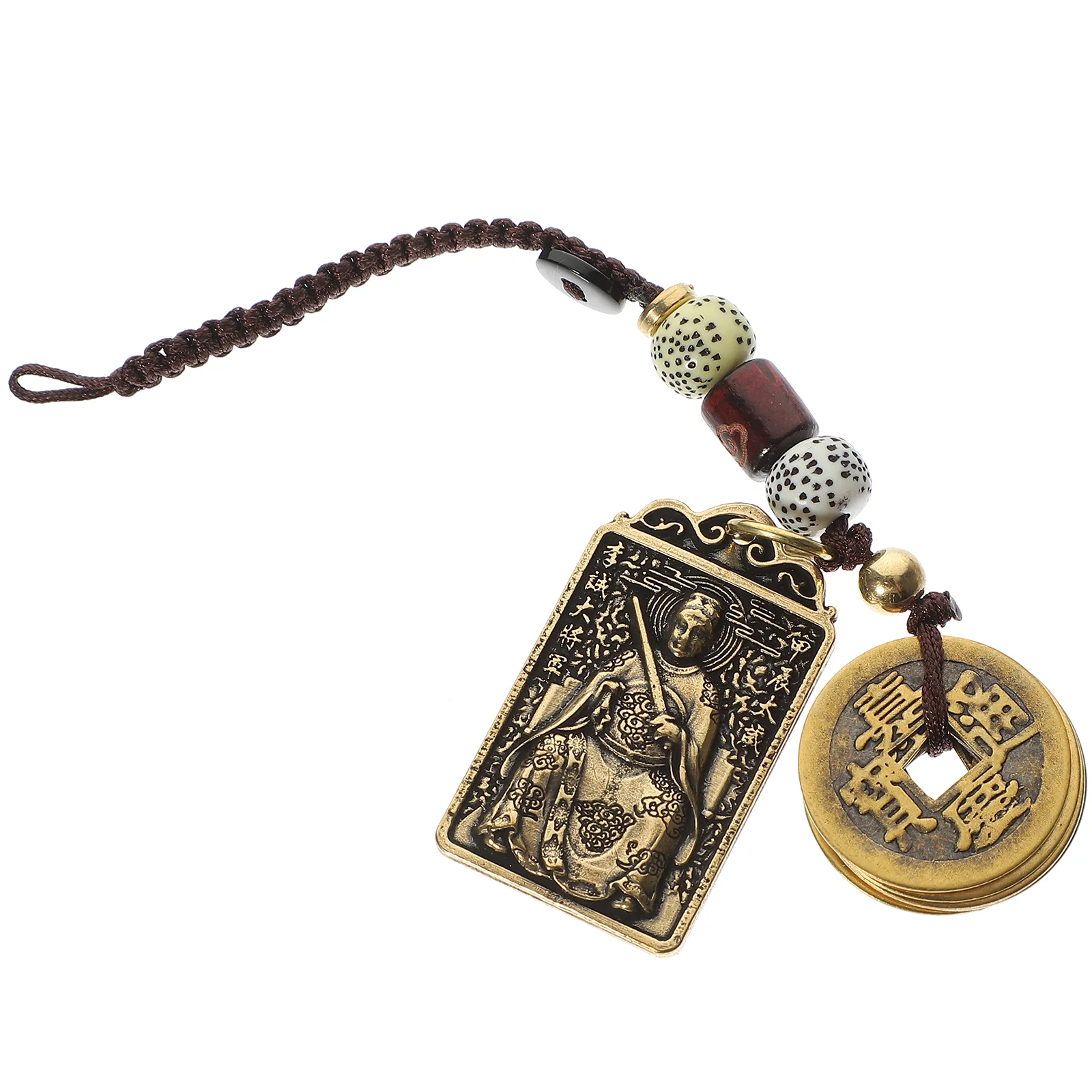 

Amulet Pendants Keychain Hanging Ornament Chinese Rings Metal Keychains Taisui Purses Wallet Charms