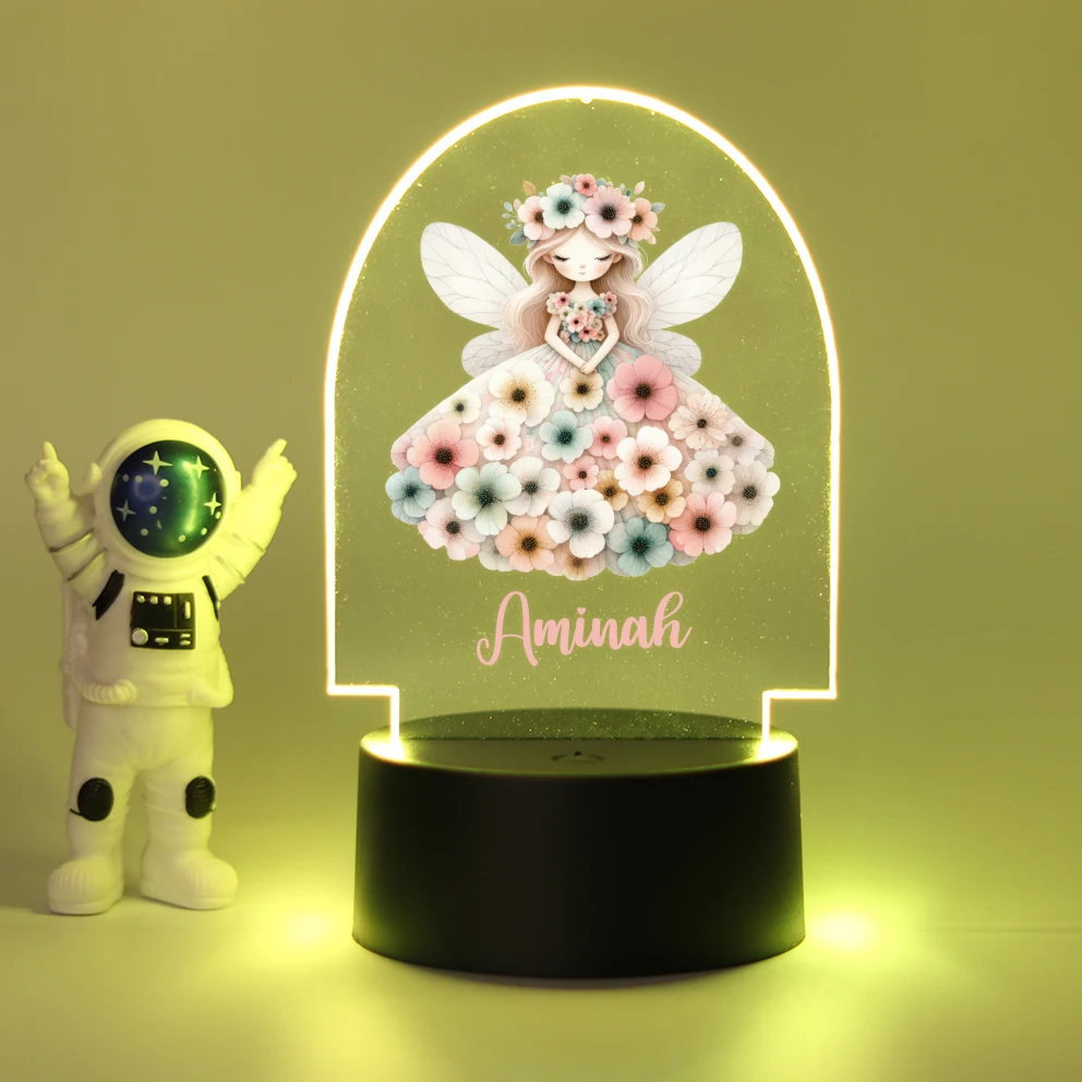 Персонализированный персонализированный мультяшный 3D светильник для девочек