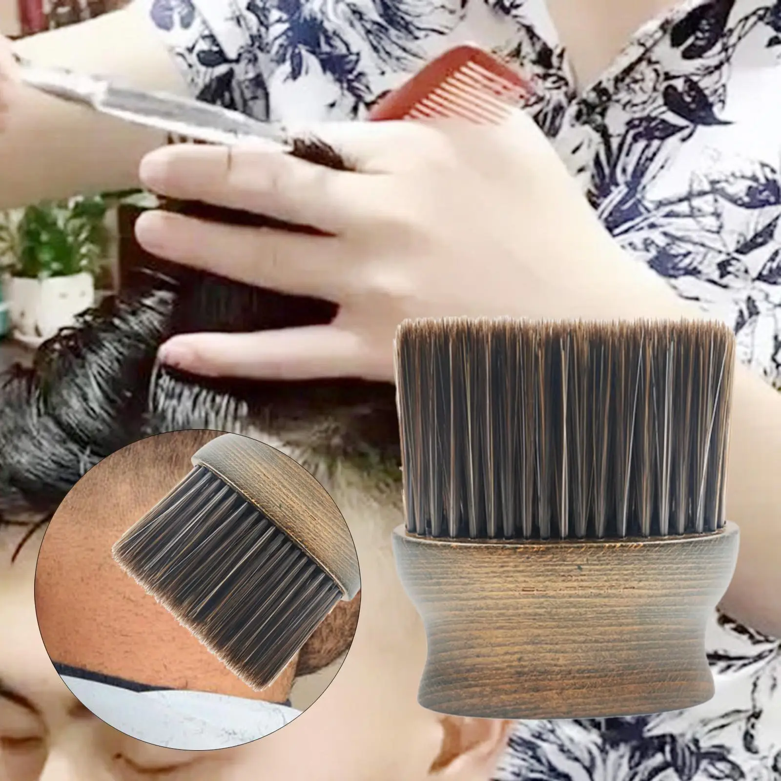 

Neck Duster Brush Wooden Handle Cleaning Removal Brush Broken Hair
