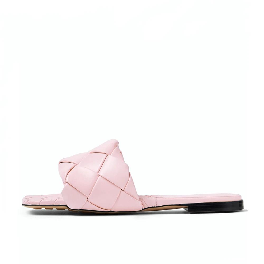 Fashion Weaving Slippers Women Casual Open Toe Soft Bottom Flat Sandals Ladies Comfortable Beach Slides Flip Flops Big Size Shoe