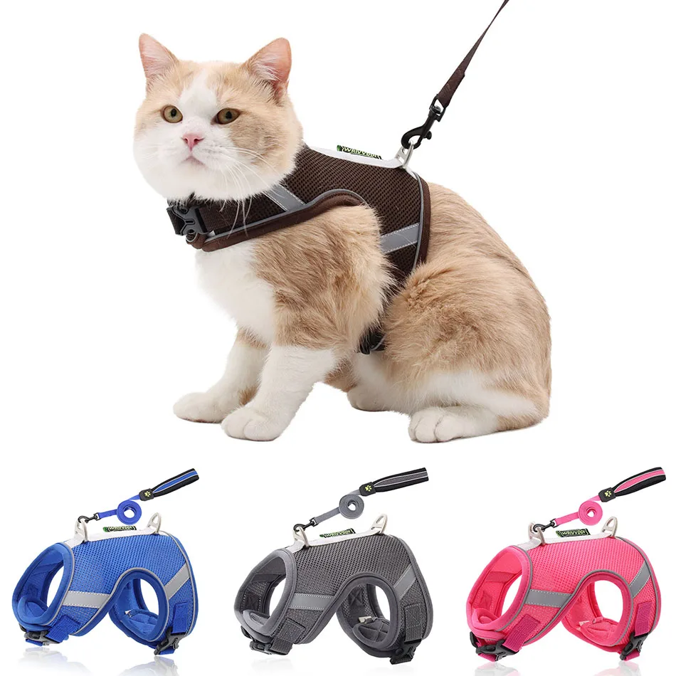 

Dog Harness Leash Set Pet Cat Dog Vest Strap Adjustable Reflective Breathable Harness for Dogs and Cats Pet Accessories