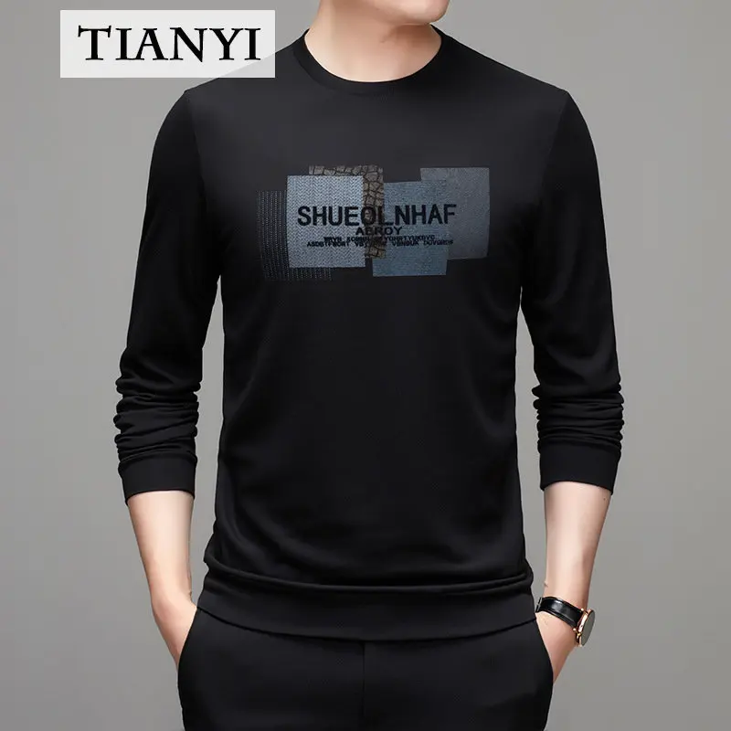 High Quality Men's Long-sleeved Sweater Youth Casual Round Neck Letter Printed T-shirt Men's Crewneck Sweatshirt