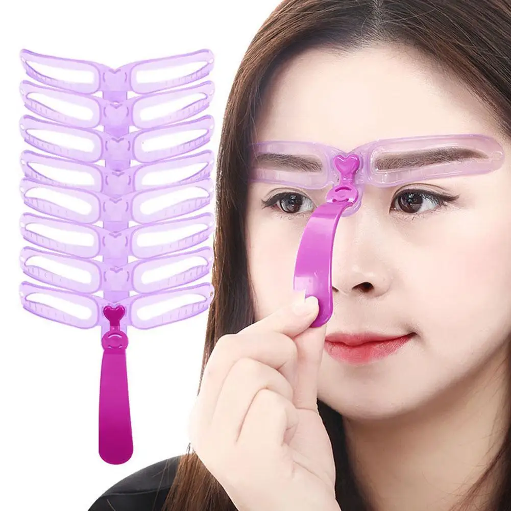 

8 In 1 Reusable Eyebrow Stencil Eyebrow Shaper Brow Stamp Template Eyebrows Shape Set Eye Brow Makeup Tools And Accessories