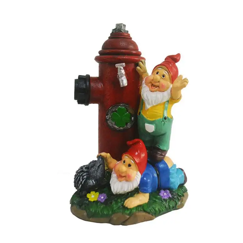 

Gnome Figurine Outdoor Garden Sculpture Ornament Hydrant Dwarfs Funny Resin Statue Yard Garden Decor