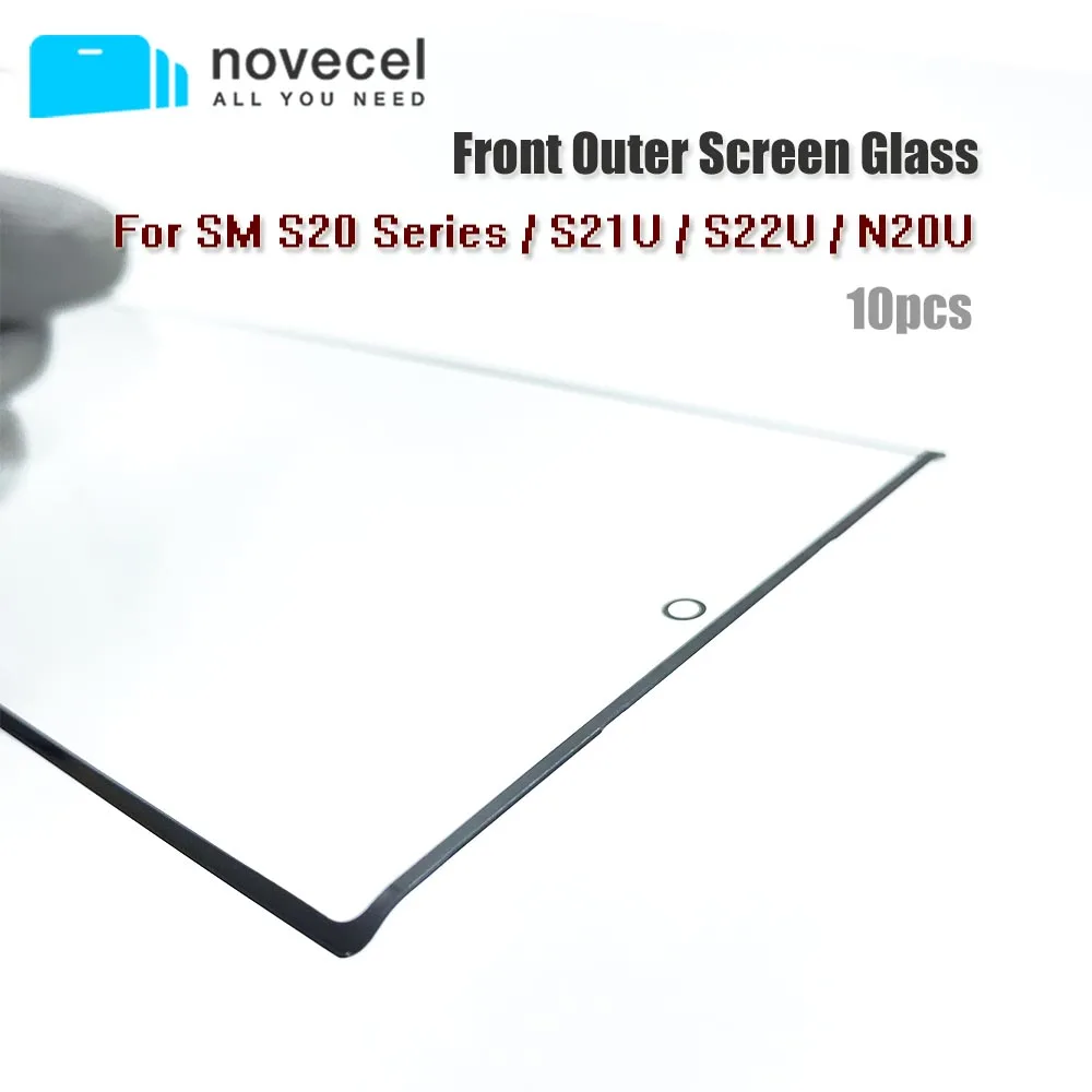 

NOVECEL 10pcs Original Quality Front Outer Glass For Samsung Galaxy S20 Plus S21 S22 Note20 Ultra Touch Screen Glass Replacement