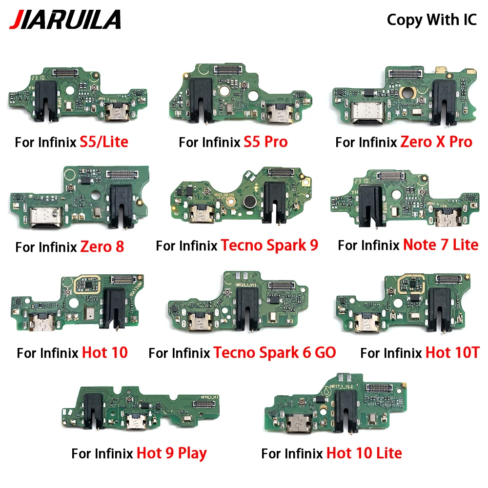 

10pcs USB Dock Charger Port Charging Port Board Flex Cable For infinix S5 Hot 9 Play 10 10T Lite Spark 9 6 Go Zero 8 8i X Pro