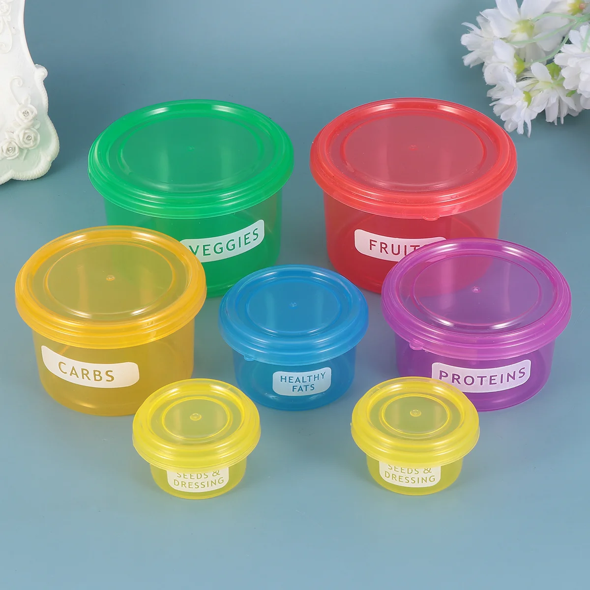 1 Set 7 Pcs Diet Portion Control Containers Fresh-Keeping Food Box Multifunctional Food Storage Case Kitchen Accessories