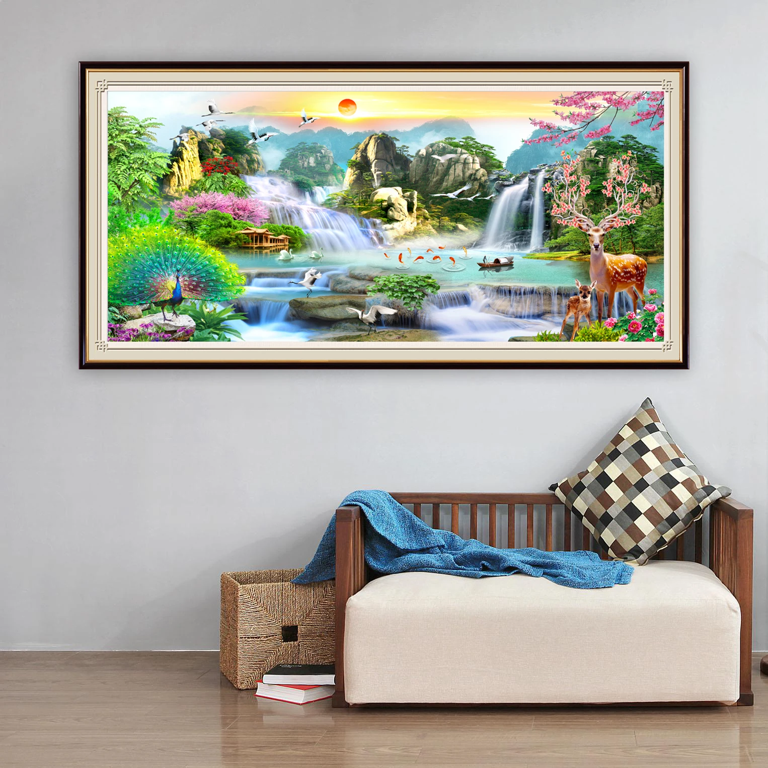 

5D DIY Diamond Painting Waterfall Full Square Round Diamond Embroidery Landscape Beadwork Diamond Mosaic Scenery Home Decor