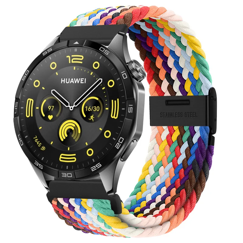 

Ремешок нейлоновый для Huawei Watch Gt4 46 мм/gt3 46 мм, универсальный плетеный металлический браслет с пряжкой 22 мм Для Gt3 Pro 46 мм