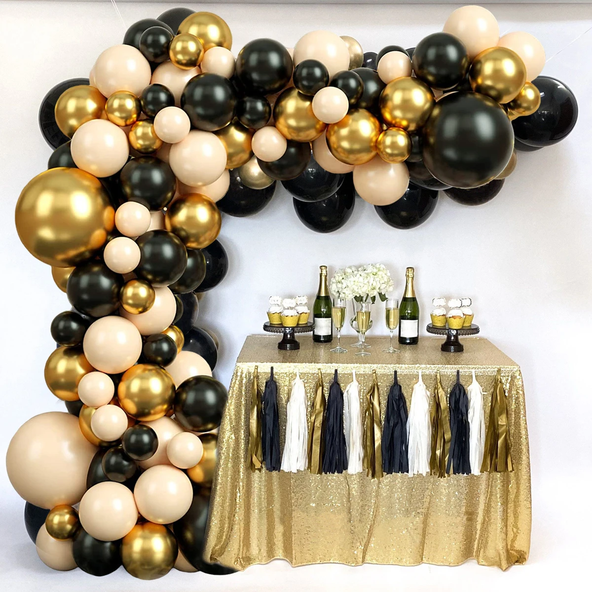 

Black Gold Balloon Garland Arch Kit Confetti Latex Baloons Birthday Party Decor Baby Shower Graduation Retirement Party Ballon