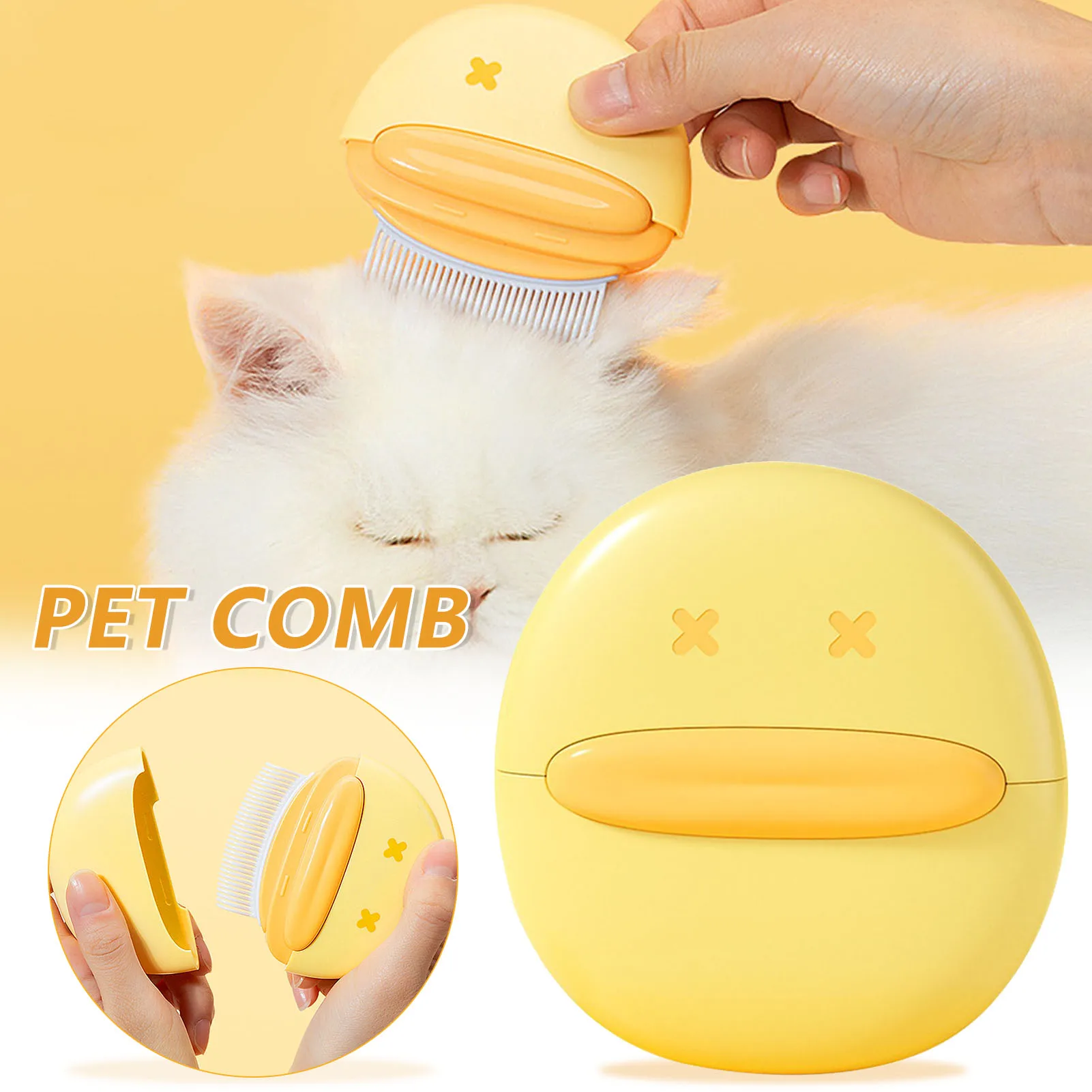 

Двухсторонняя Расческа для домашних животных, стальная расческа для удаления плавающих волос и массажа, портативная расческа для ухода за ...