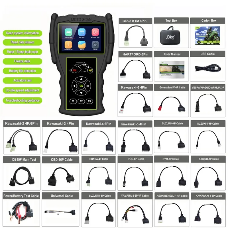 

JDiag JD M100 Pro Motorcycle Efi System Tester Motorcycle Tester OBD version