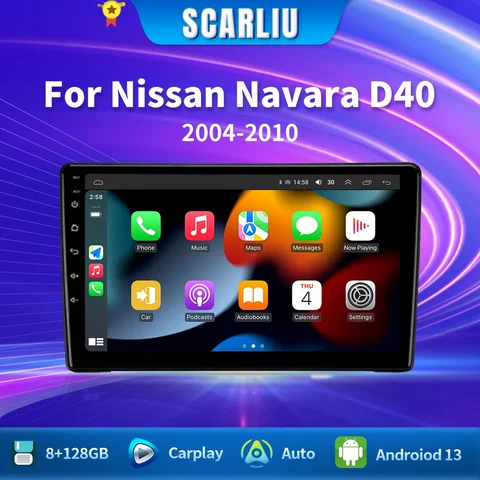 Автомобильный радиоприемник 2 Din Android для NISSAN NAVARA D40 2004-2019, мультимедийный видеоплеер, GPS-навигация, стерео CarPlay 8 + 128G 4G