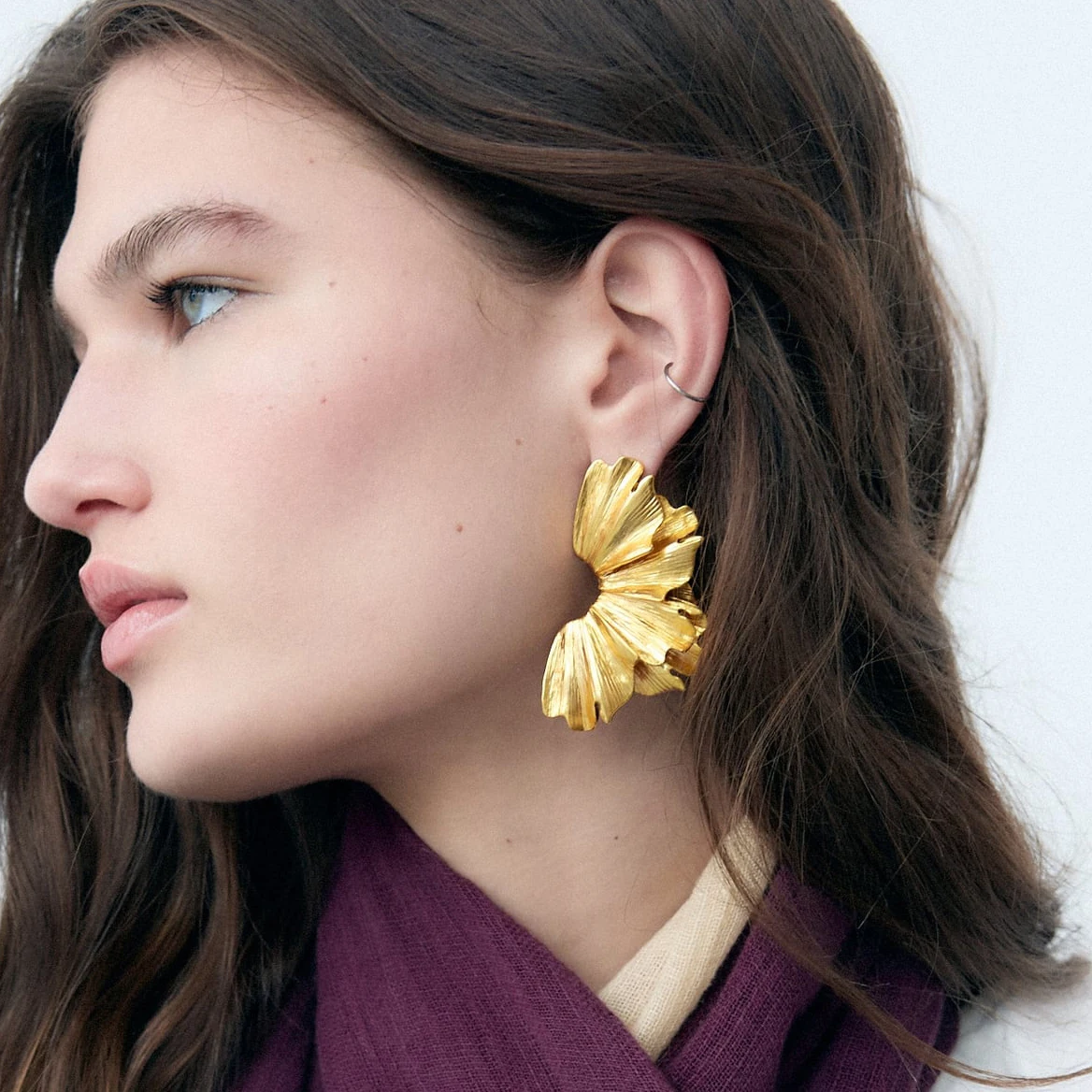 

Hip Hop Retro Alloy Floral Statement Earring Wholesale Jewelry